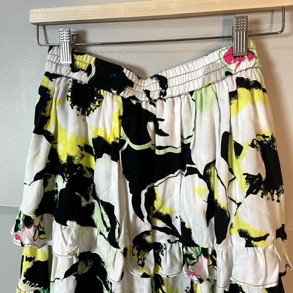 NWT Peter Som x ANTHROPOLOGIE Ruffled Mini Skirt Floral Size Small - Picture 14 of 15